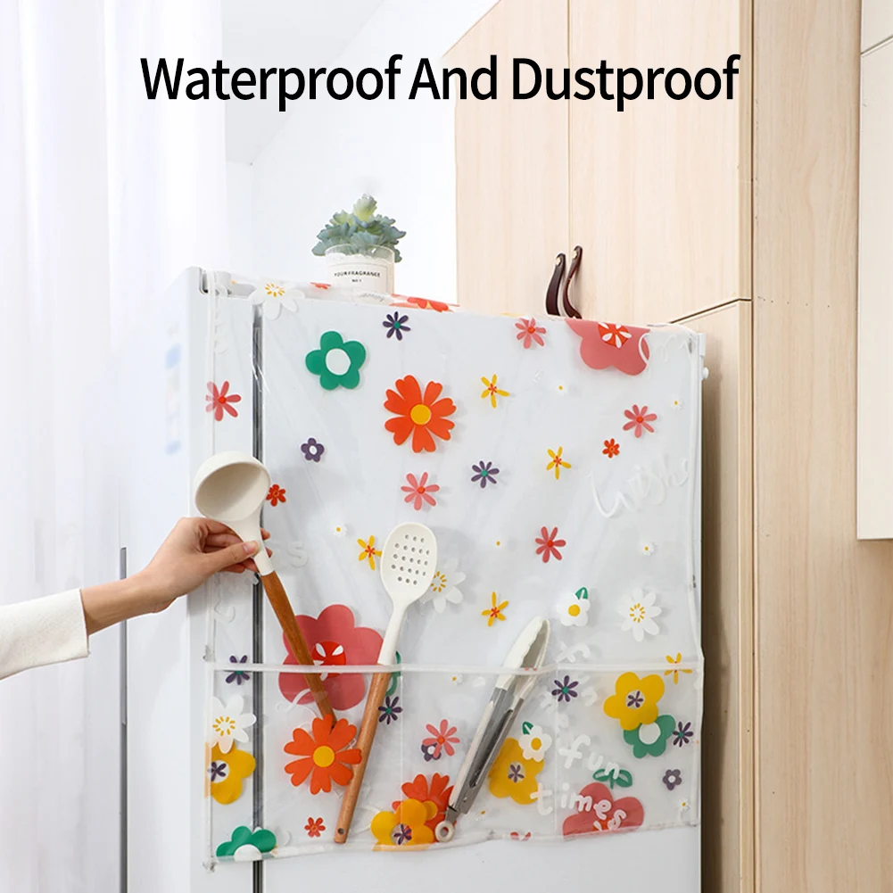 

Waterproof Washing Machine Coat Dustproof Refrigerator Cover Animal Fruit Pattern Sun Dust Protection Case Household Accessories