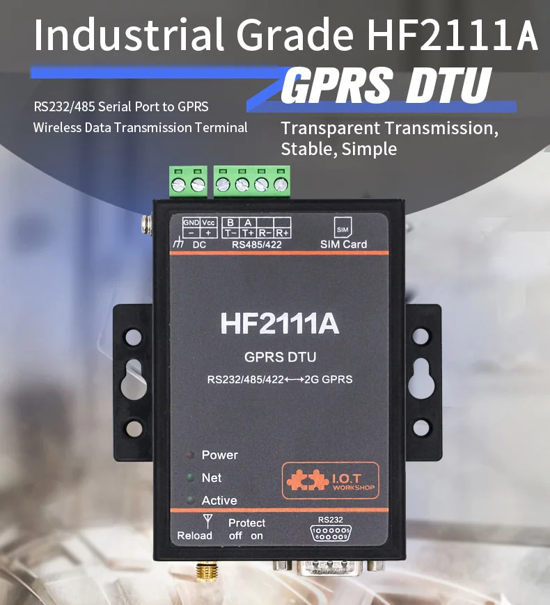 Фото Преобразователь RS485 RS422 в GPRS, последовательный сервер HF2111A №2