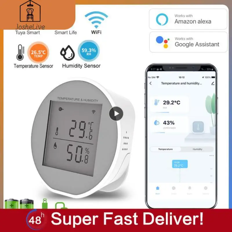 

For Air Conditioner Sensor Tuya Smart Indoor Hygrometer Display Supports Usb Power Supply Lcd Infrared Remote Control Smart Home