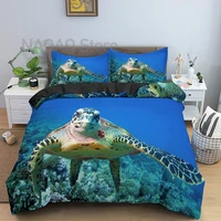 sea turtle bedding set twin duvet cover set soft comforter cover 23pcs polyester quilt cover with 12 pillowcase home textile