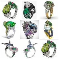 spider ring collection exquisite unique fog finger rings for women shiny cz crystal animal bird rings female jewelry gifts