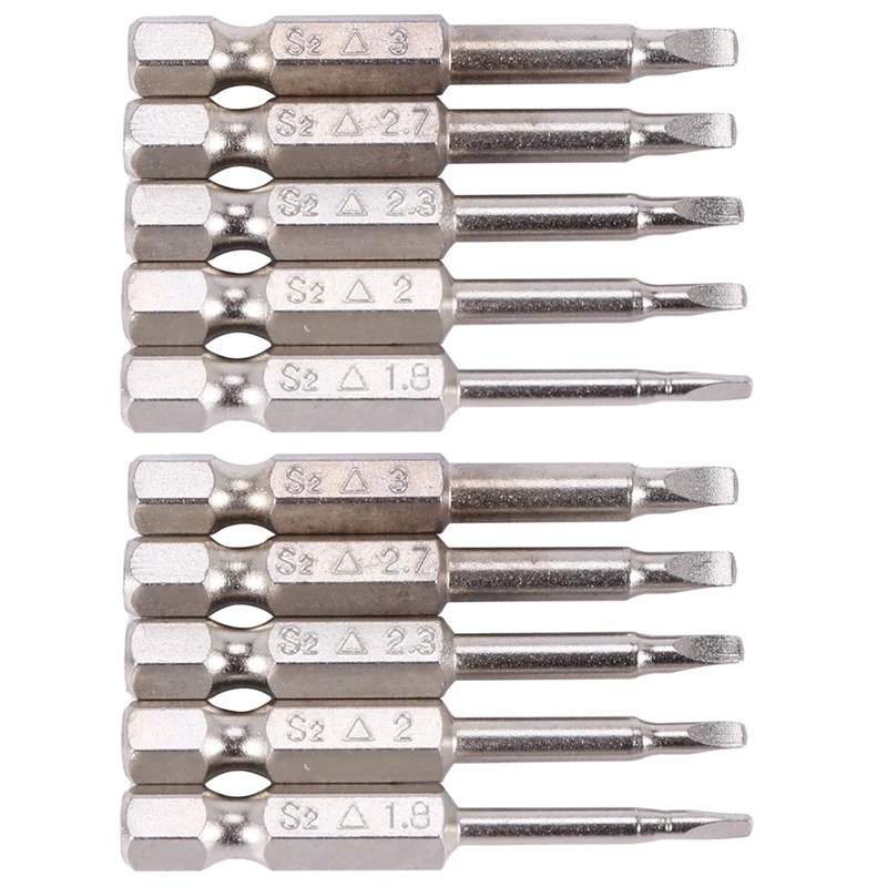 

10Pcs Set Triple-Cornered Screwdriver Bits S2 Steel 1/4 Inch Hex Shank 50Mm Long Screwdrier Set DIY Hand Tools