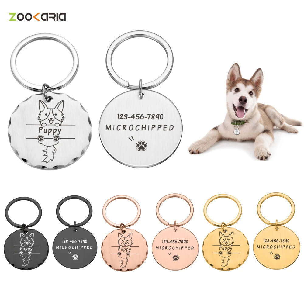 

Personalized Pet ID Tag Dog Collar Cat Accessories Pets Collar Necklace For Cat Small Dog Stuff Engraved Name ID Tag Pendant