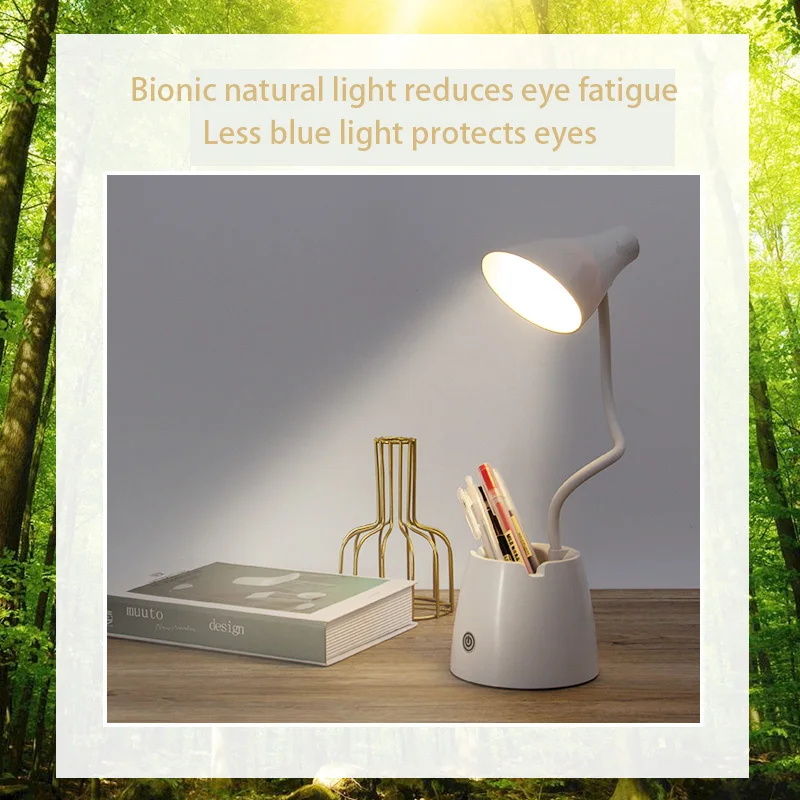 

USB charging LED stepless dimming desk lamp yellow and white warm light eye protection reading book lamp night light