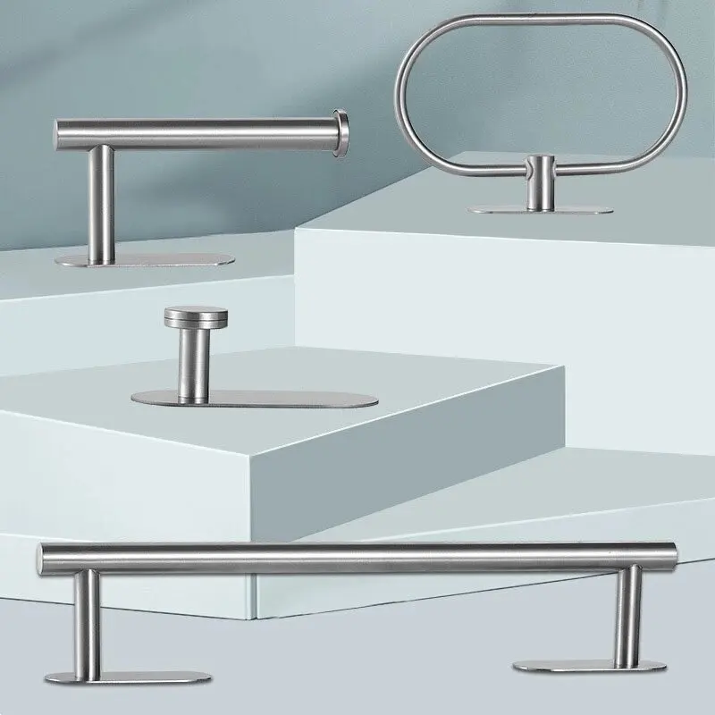 Черные Аксессуары для ванной комнаты без сверления держатель рулона туалетной