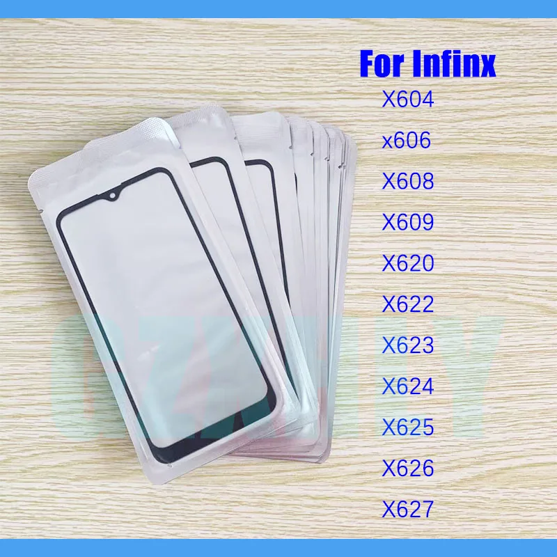 10 шт. переднее стекло + OCA LCD внешняя линза для Tecno Infinx X627 X604 X606 X608 X609 X620 X622 X623 X624 X625 X626