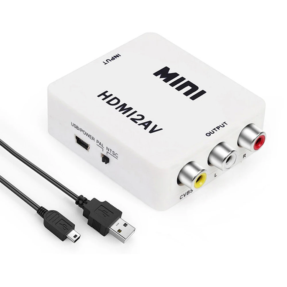 

AIXXCO HD 1080P HDMI To AV/RCA CVBS Adapter Mini HDMI2AV Video Converter Box For HDTV TV PS3 Computer PC VCR NTSC