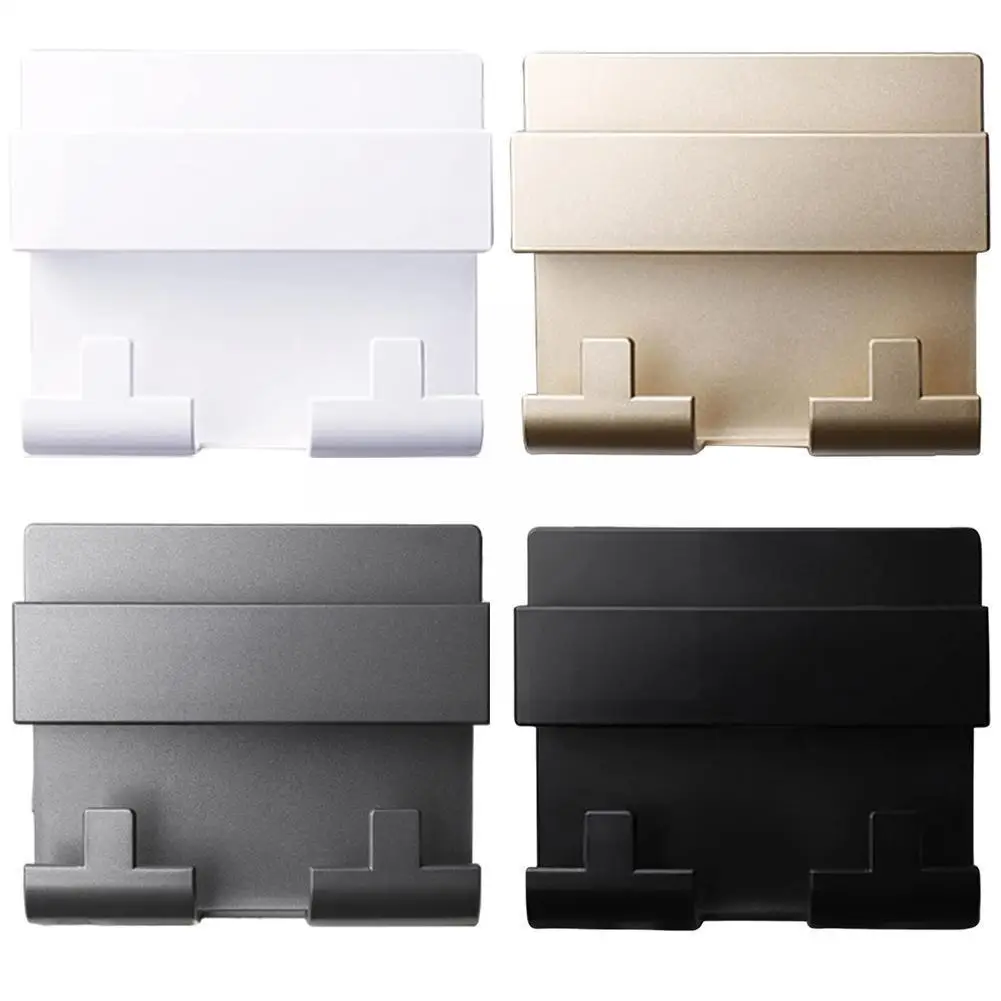 

Wall Mount Phone Stand Universal Paste Style Phone Charging Holder Socket Storage Shelf Hanging Bracket Hook For Home H C0a5