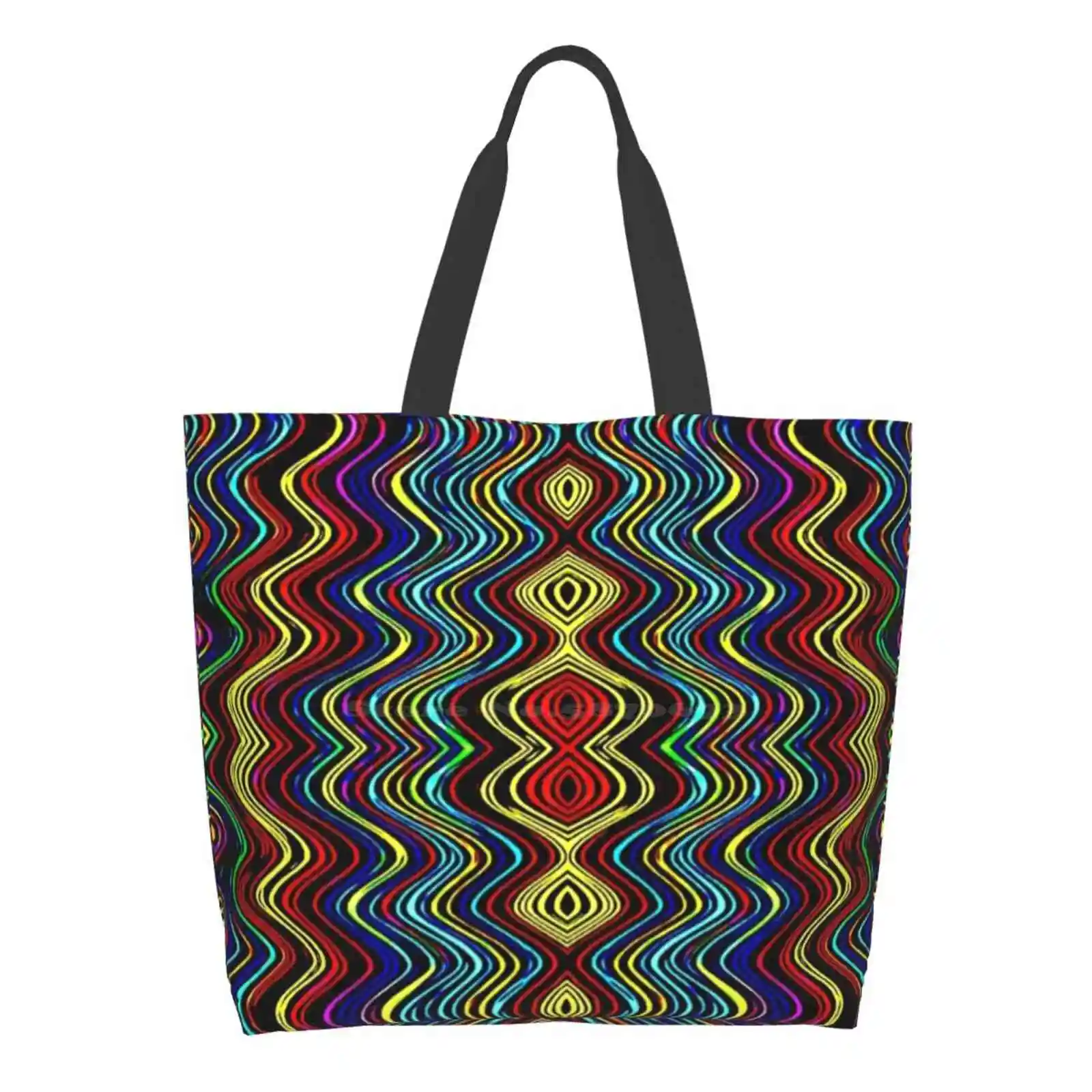 

Shrilliance1 Designer Handbags Shopping Tote Psychedelic Hippie Techno Electronic Tesla