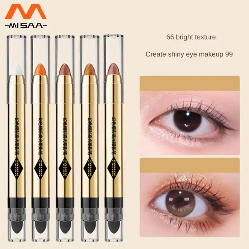 

No Smudge Lying Silkworm Pen Trimming Eye Makeup Strobe Highlighter Double Head Design Eye Shadow Eyeliner Brighten