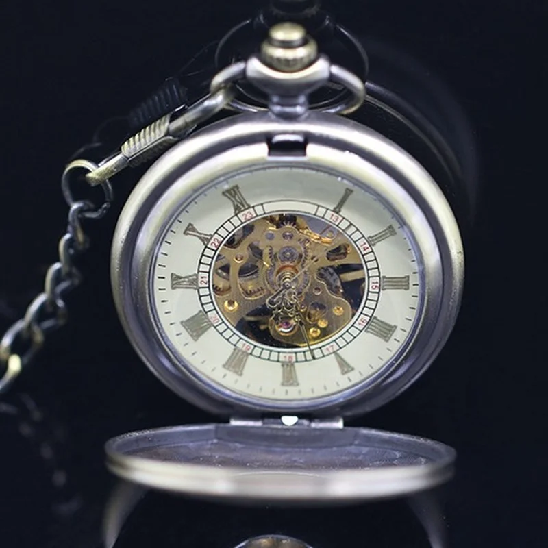 

Royal Gold Roman Numerals Quartz Pocket Watch Hollow Case Steampunk Pendant Necklace Gifts for Men Women Top Brand Luxury reloj