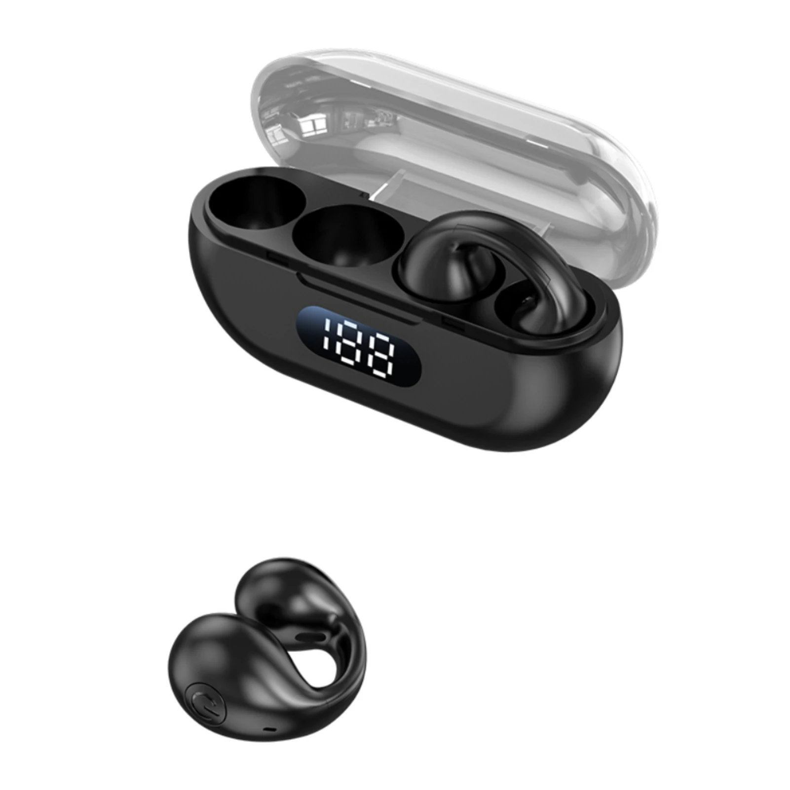 

New Air Conduction Bluetooth Wireless Earphones Sport Waterproof Led Display HiFi Stereo Earbuds Headphones With Microphone