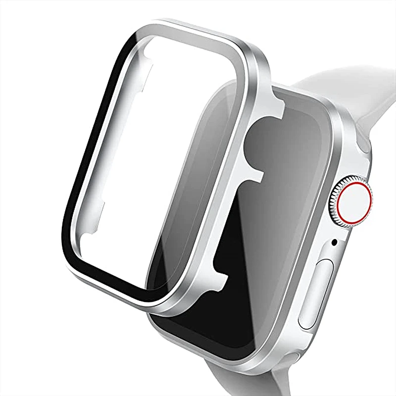 

Screen Protector For Apple Watch Series 7 45mm 41mm Metal Case iWatch Protective Tempered Glass For Apple Watch se 6 5 44mm 40mm
