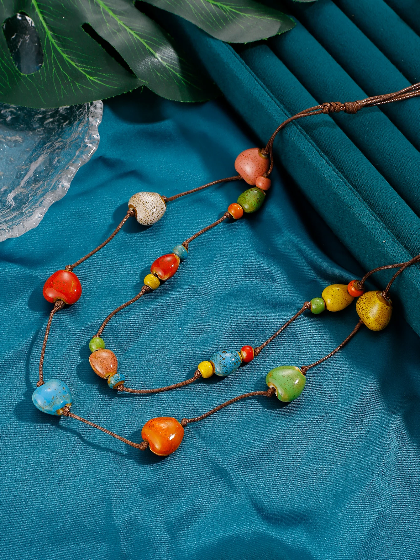 Летнее ожерелье в форме сердца допаминового цвета цепочка для свитера трендовые