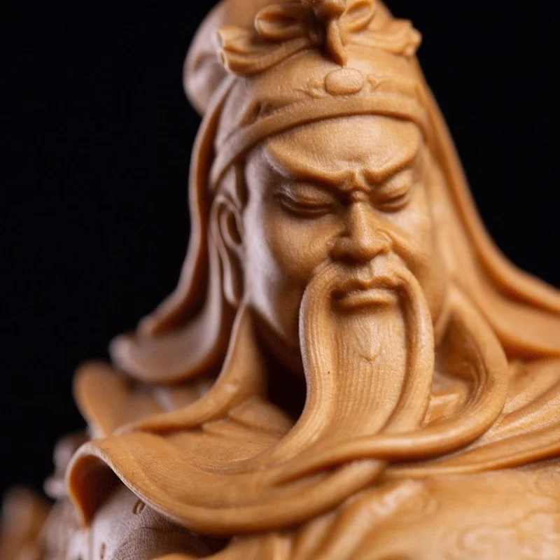 Резная статуя Гуань Гонг в китайском стиле и антикварная фигурка украшение для