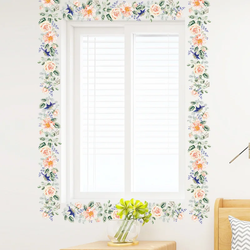 Красивая Настенная Наклейка с цветочным рисунком для гостиной спальни талии