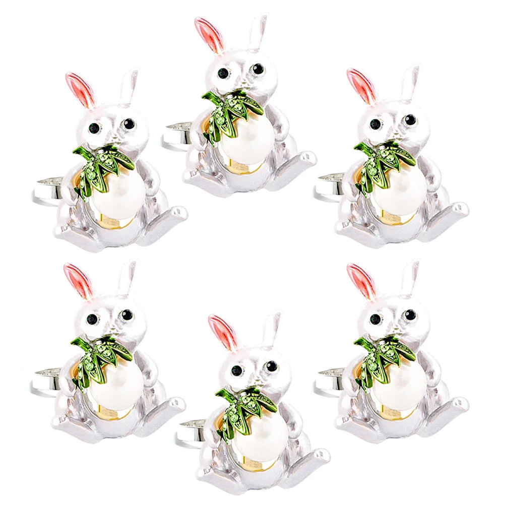 

Napkin Rings Easter Ring Bunny Holder Serviette Buckle Table Rabbit Holders Buckles Alloy Banquet Napkins Dinner Dining Delicate
