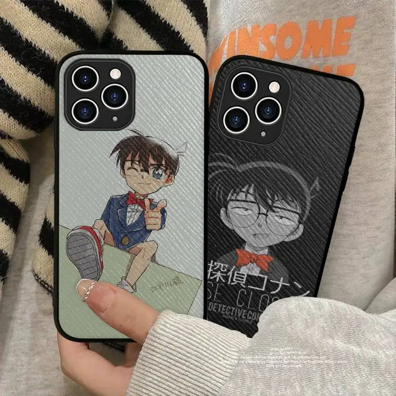 

Yinuoda Detective Conan Phone Case Hard Leather Case for iPhone 11 12 13 Mini Pro Max 8 7 Plus SE 2020 X XR XS Coque