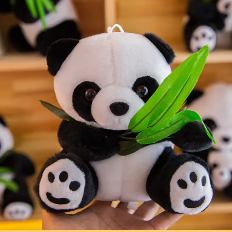 

Плюшевая игрушка панда с бамбуковыми листьями, 10/12/16/22 см