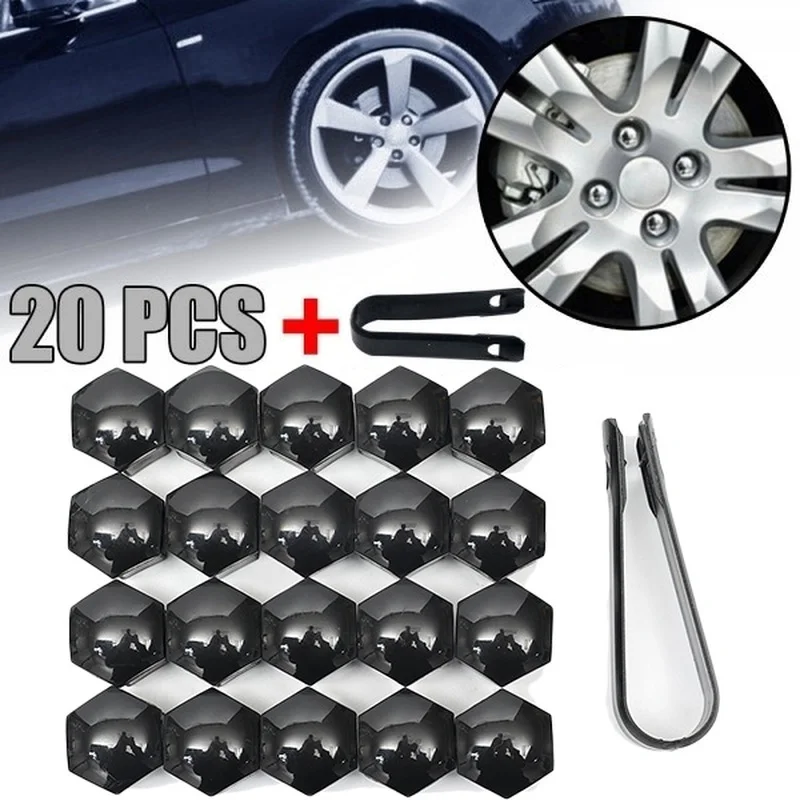 

20Pcs 17mm Car Wheel Nut Bolts Caps Auto Hub Screw Cover Nuts Bolts Rims Exterior Decor Plug Socket Protection Dust Proof Tools