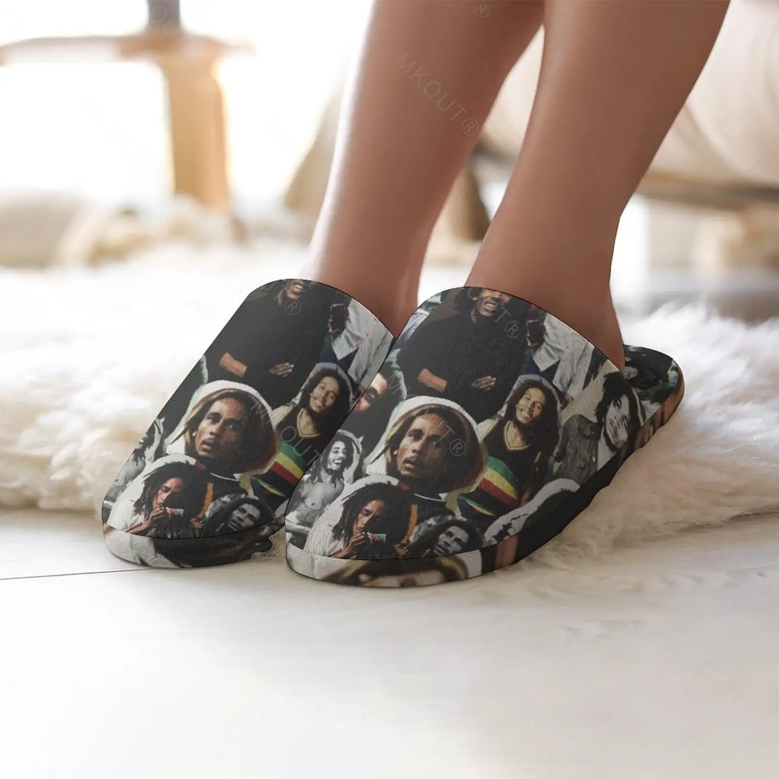 Теплые хлопковые тапочки Bob Marley (5) для мужчин и женщин толстая мягкая подошва