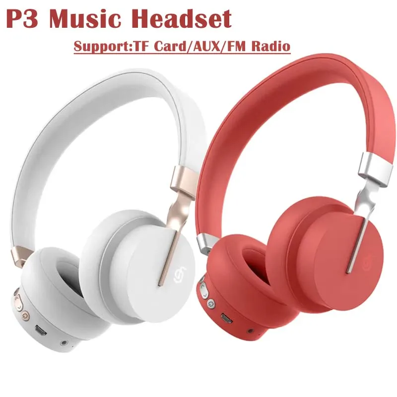 

P3 Wireless Over-Ear Headset Support TF Card/AUX/FM Radio Noise Reduction Earphone Sport Headphones Dj Music Earbud for Phone