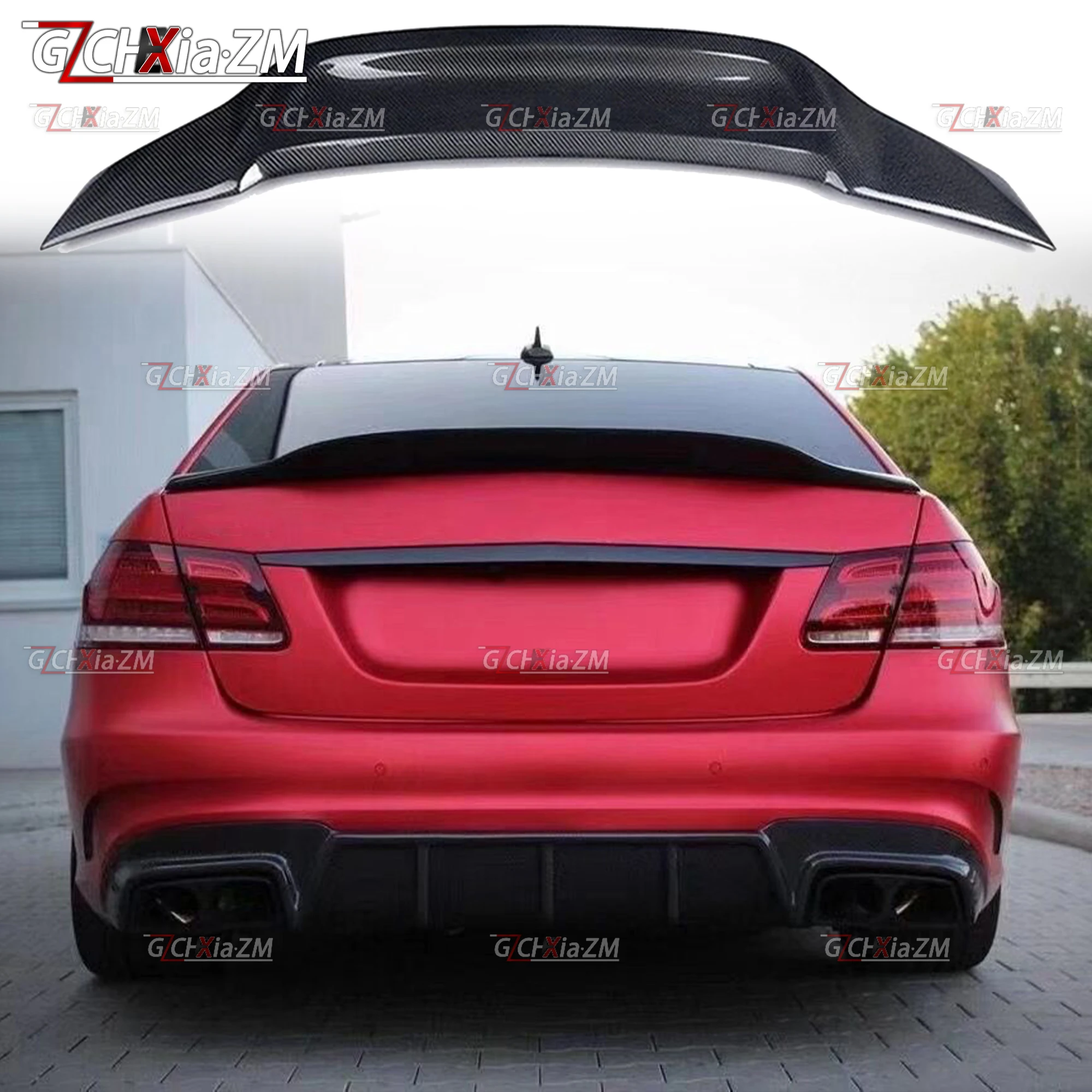 Фото Для 2009-2012 Mercedes Benz E Class W212 4Door E200 E260 E300 E350 Sedan E63 Багажник Губа багажника Задний спойлер R Стайлинг №5