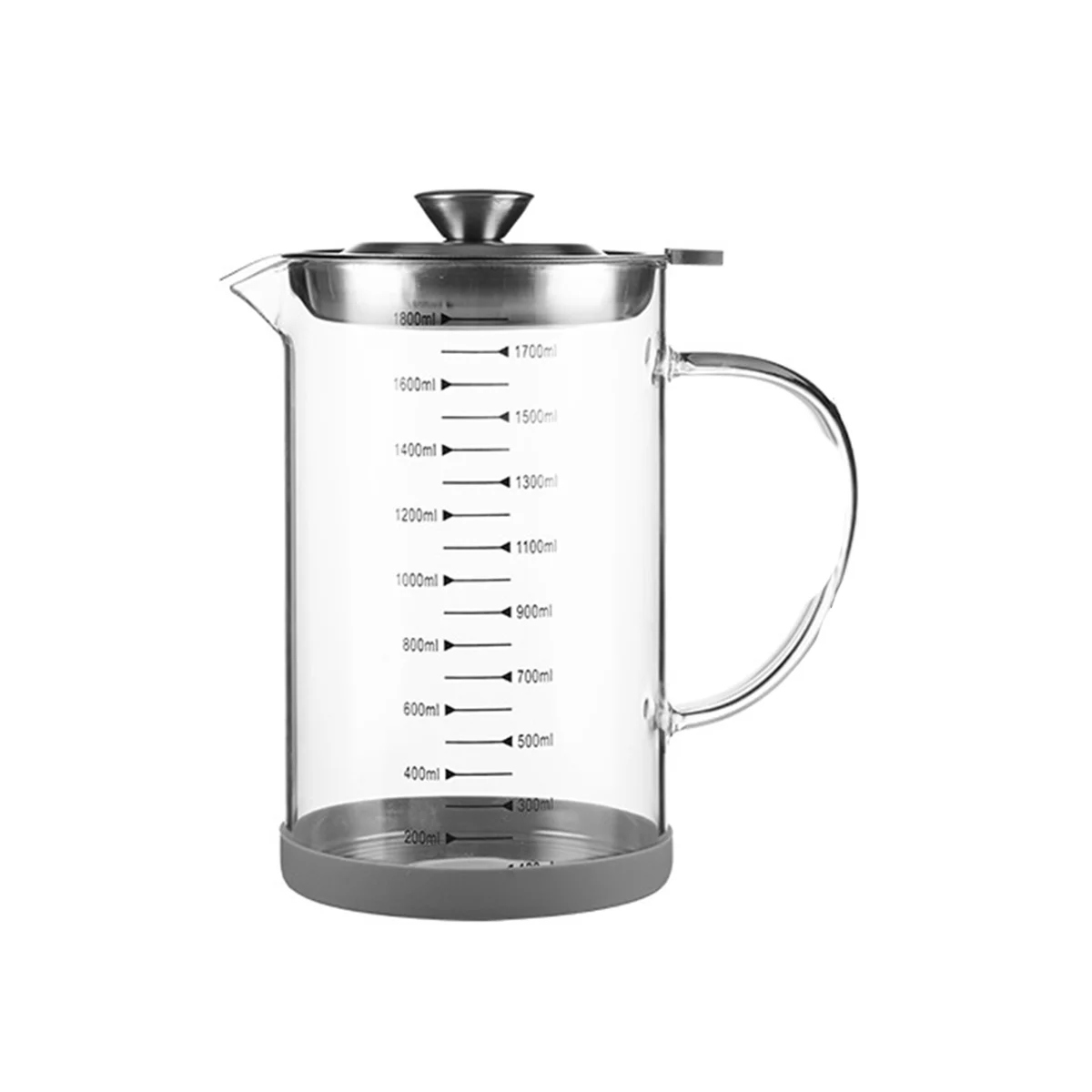 

Glass Oil Filter Pot with Scale Kitchen Oil Separator Home Bacon Grease Container with Fine Mesh Strainer