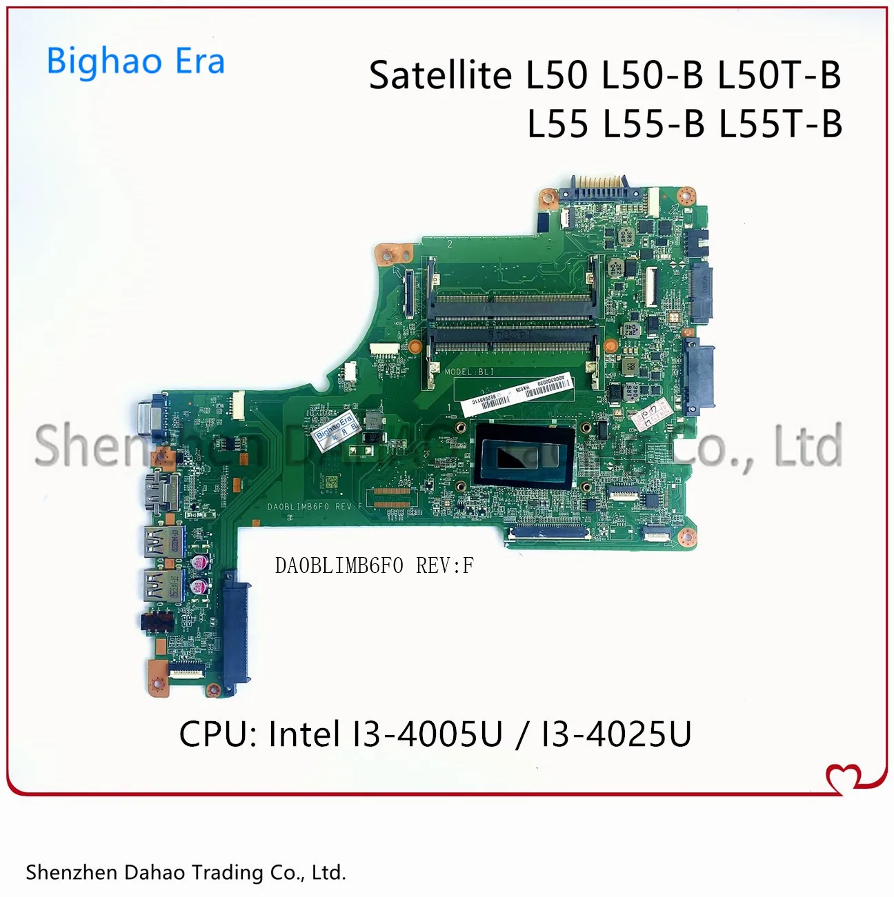 

A000301390 For Toshiba Satellite L50 L50-B L50T-B L55 L55-B L55T-B Laptop Motherboard DA0BLIMB6F0 With i3 CPU DDR3L (1366X768)
