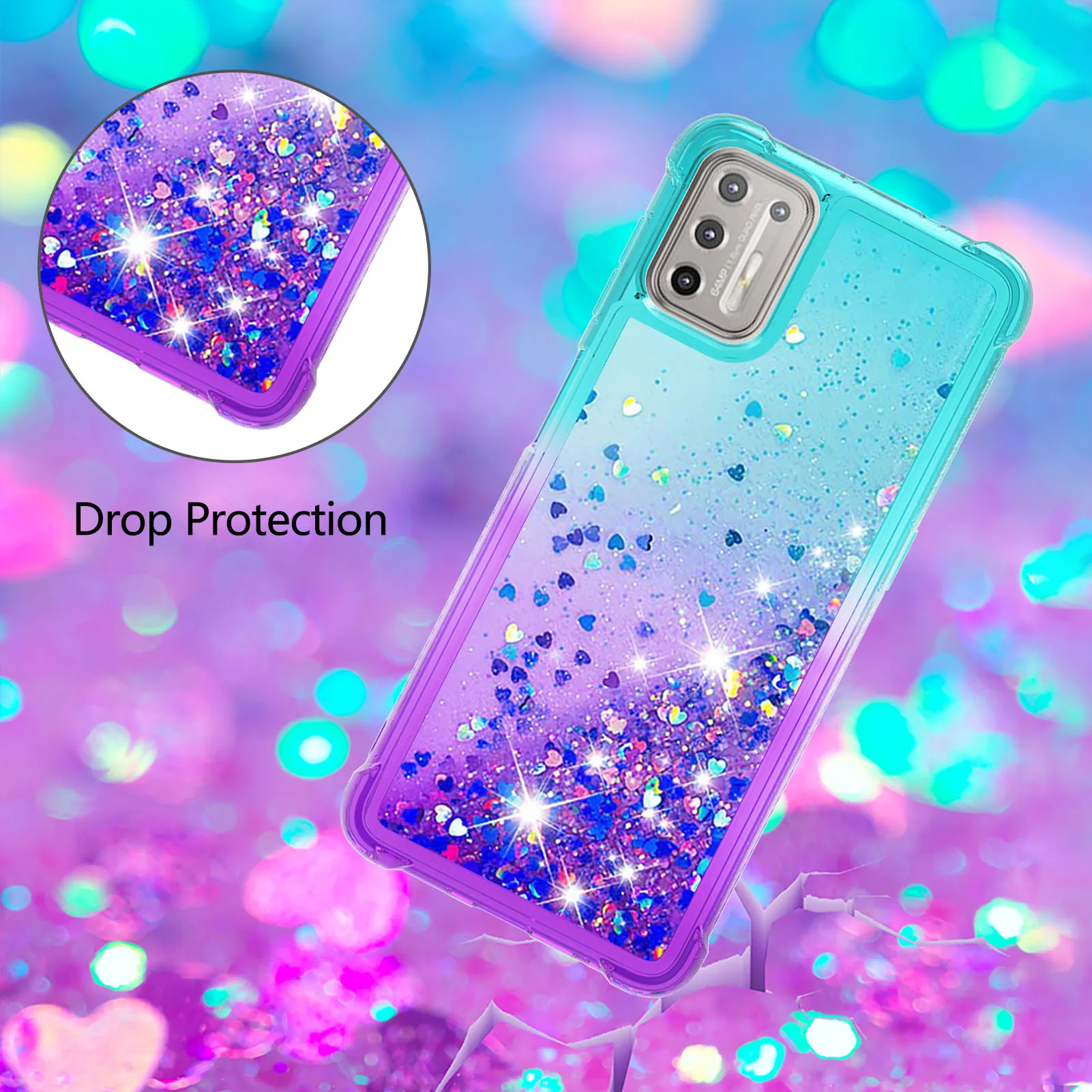 scratch resistant quicksand phone case for moto g stylus pure play g30 g20 g10 g9 plus g100 anti fall liquid sequin back cover free global shipping