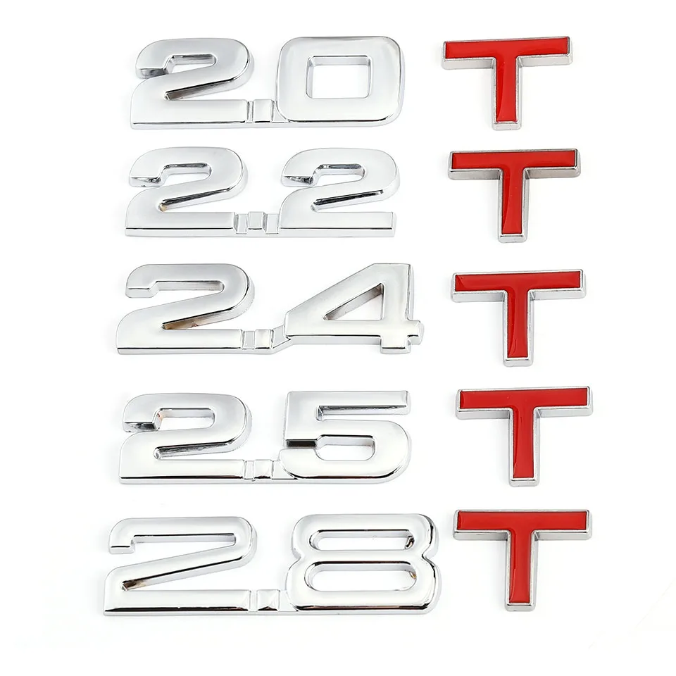 

Car 3D Metal 1.6T 1.8T 2.2T 2.5T 3.0T Logo Sticker Emblem Badge Decals Auto Tail Sticker for BMW Mercedes Ford Audi Toyota Honda