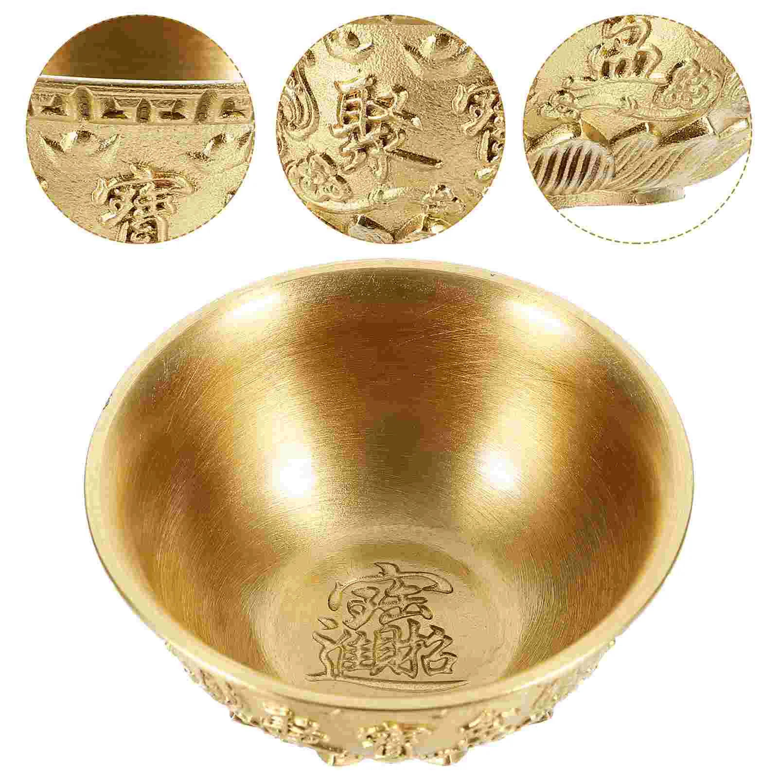 

Treasure Bowl Home Cornucopia Decor Festival Present Salad Party Layout Prop Brass Copper utensils