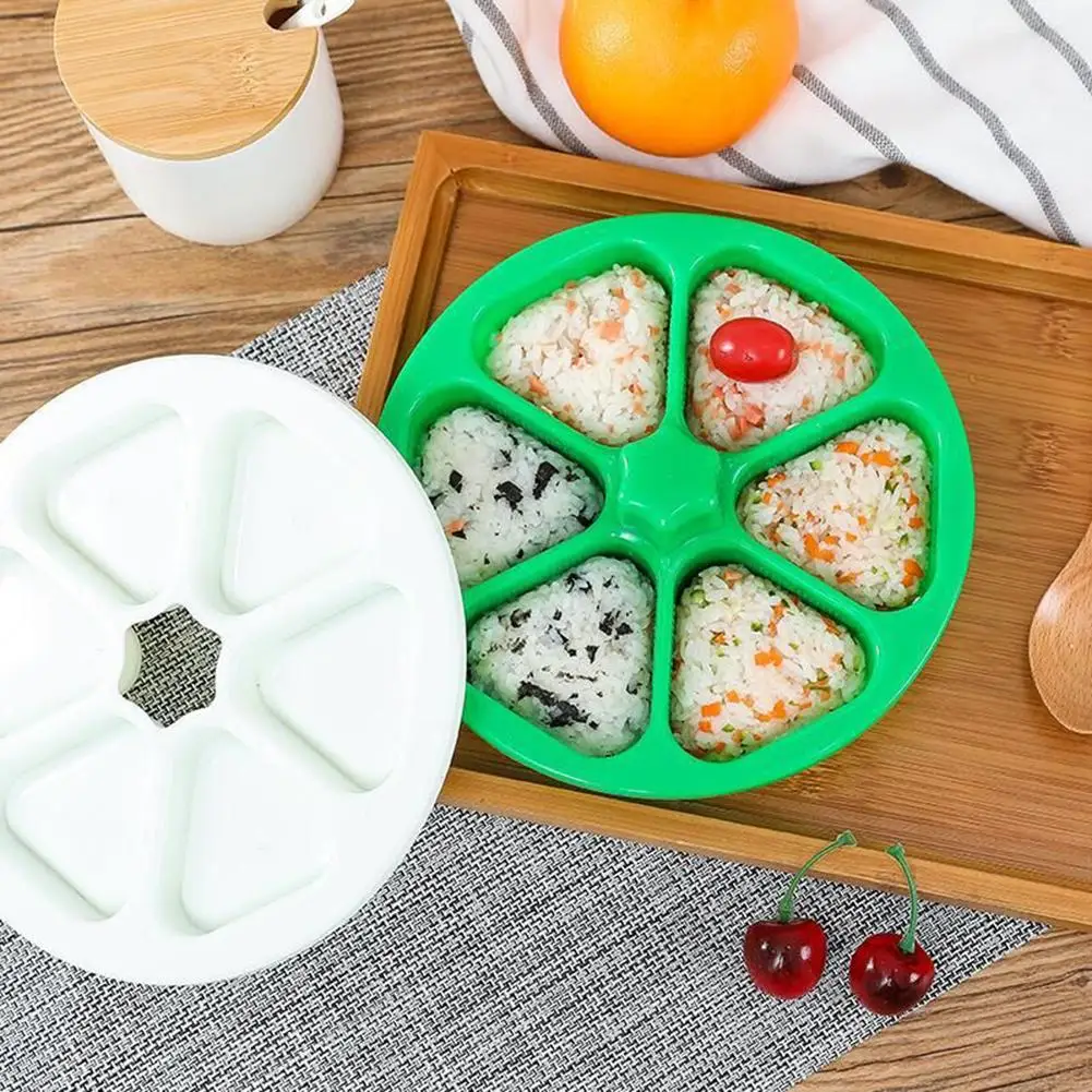 

6 Holes Triangular Sushi Mold Rice Ball Food Press Maker Sushi Mold PP Material Rice Ball Box Home Kitchen Bento Maker Tools New