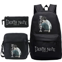 anime death note prints backpack 3pcsset boys girls school book bag women bagpack teenage pencil bag men laptop travel backpack