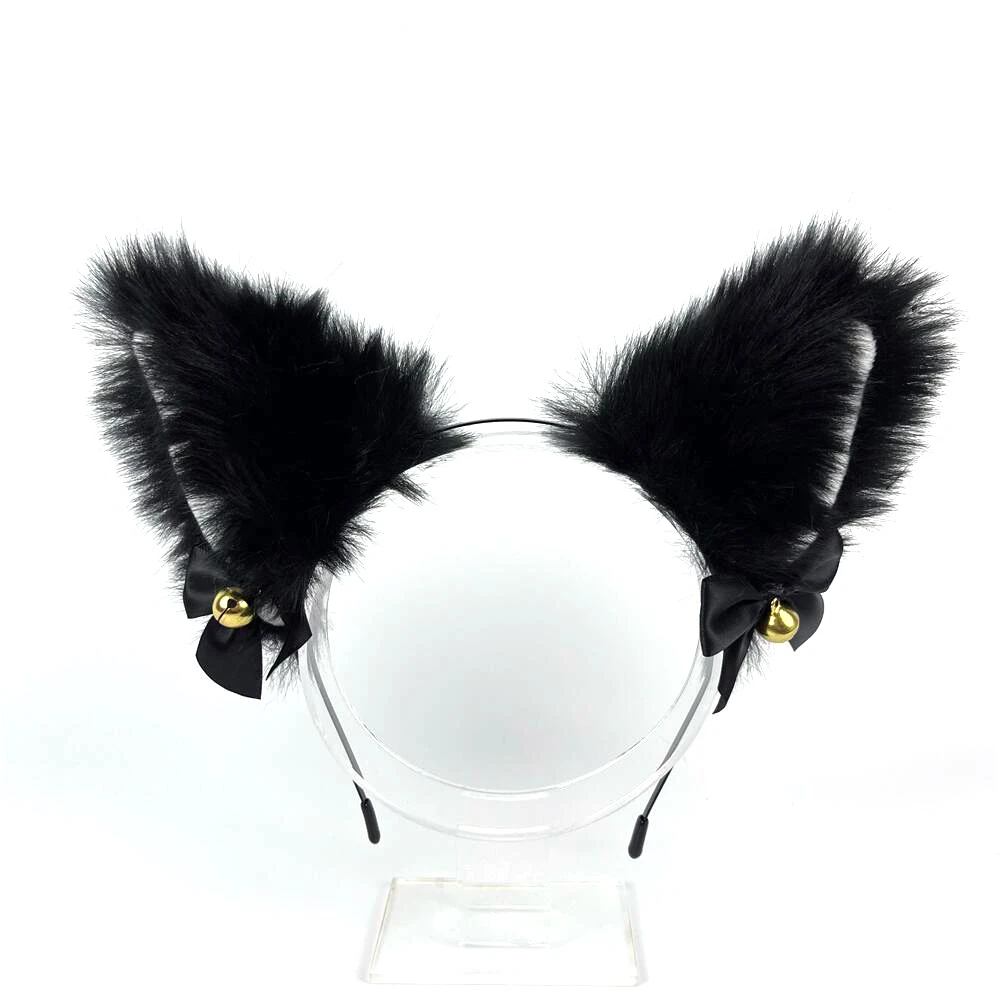 

Cute Beautiful Women Girls Cat Ear Headband Necklace Anime Party Cosplay Costume Bell Plush Headwear Headband Hair Accessories
