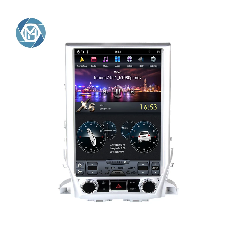 

Car Android 4+32G 16'' Car Radio Toyota Land Cruiser 2016 With Navigation PX6 WIFI GPS Car Radio Auto Stereo