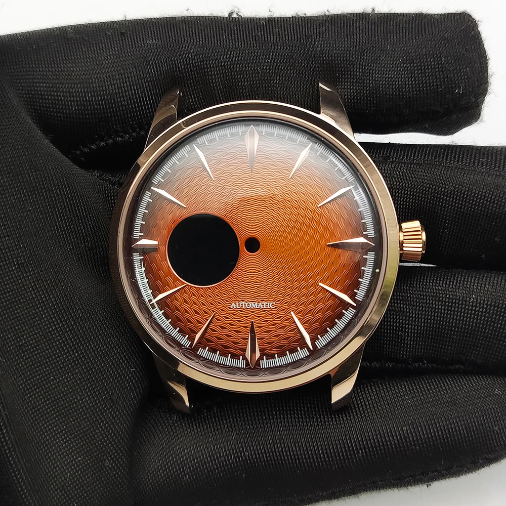 NH36 NH35 Case Bubble Mirror 40mm Transparent Back Cover Rose Gold Watch Case For NH38 NH35A NH36A Movement 35mm Dial