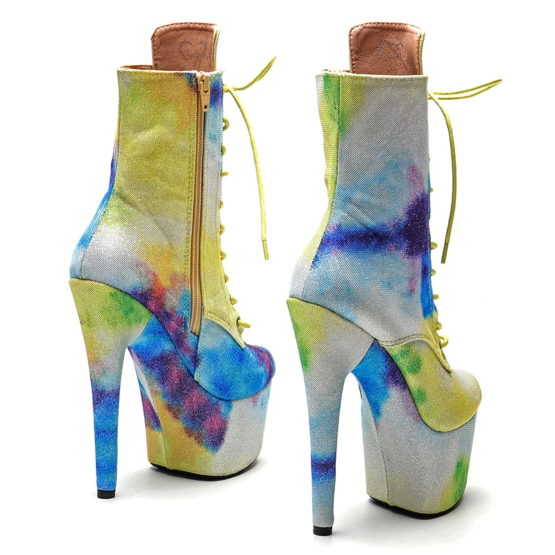 Leecabe 17CM/7inches  Pole dancing shoes Club Stripper Shoes Steel Tube Dancing High Heel platform boot 3B