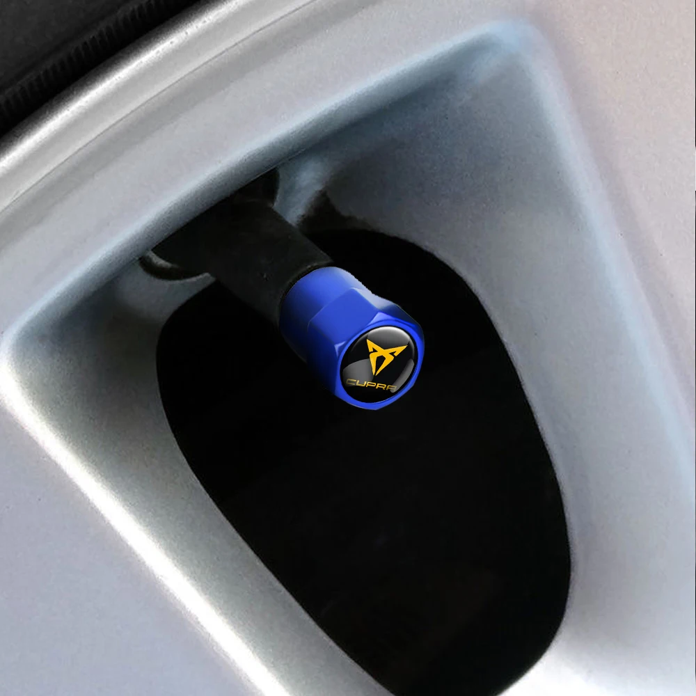 4Pcs Car Wheel Tire Valve Caps Tyre Stem Cover for Seat FR Cordoba Ateca Ibiza Leon Exeo Altea Cupra Arona Bolt-In Accessories