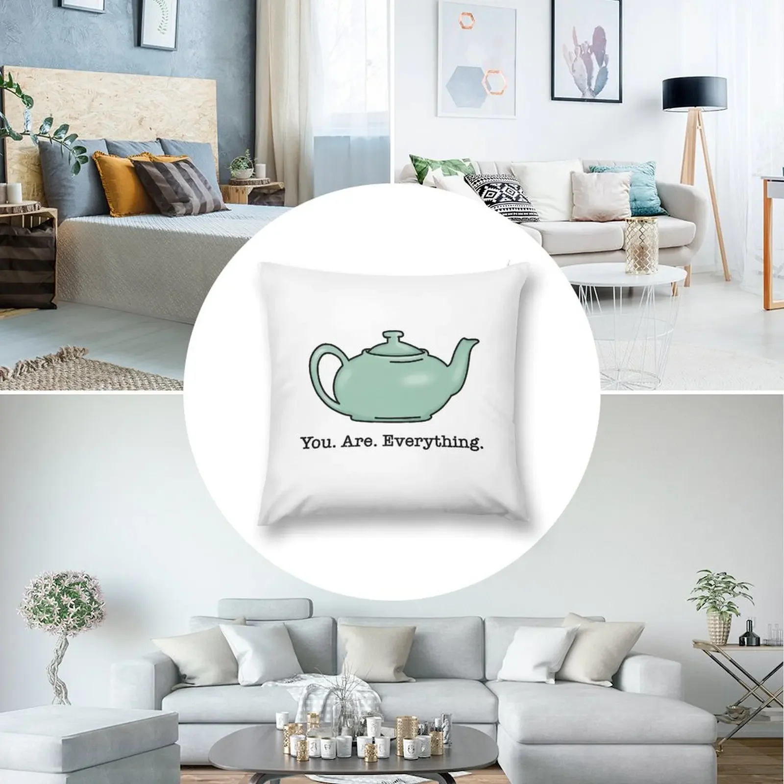 Pam Beesly and Jim Halpert Teapot - Ты все декоративная подушка наволочка рождественские