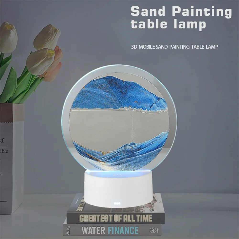 

Flowing Sand Painting Lamps Creative Flowing Patterns 3d Effect Visual Design Not Deform And Break Office Home Decor Table Lamp