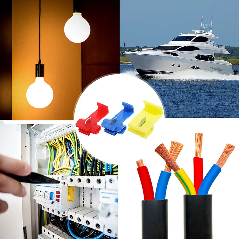 10/20/50PCS Electrical Wire Cable Connectors Terminals Insulated Without Breaking Crimp Locking Quick Splice Termin - купить по