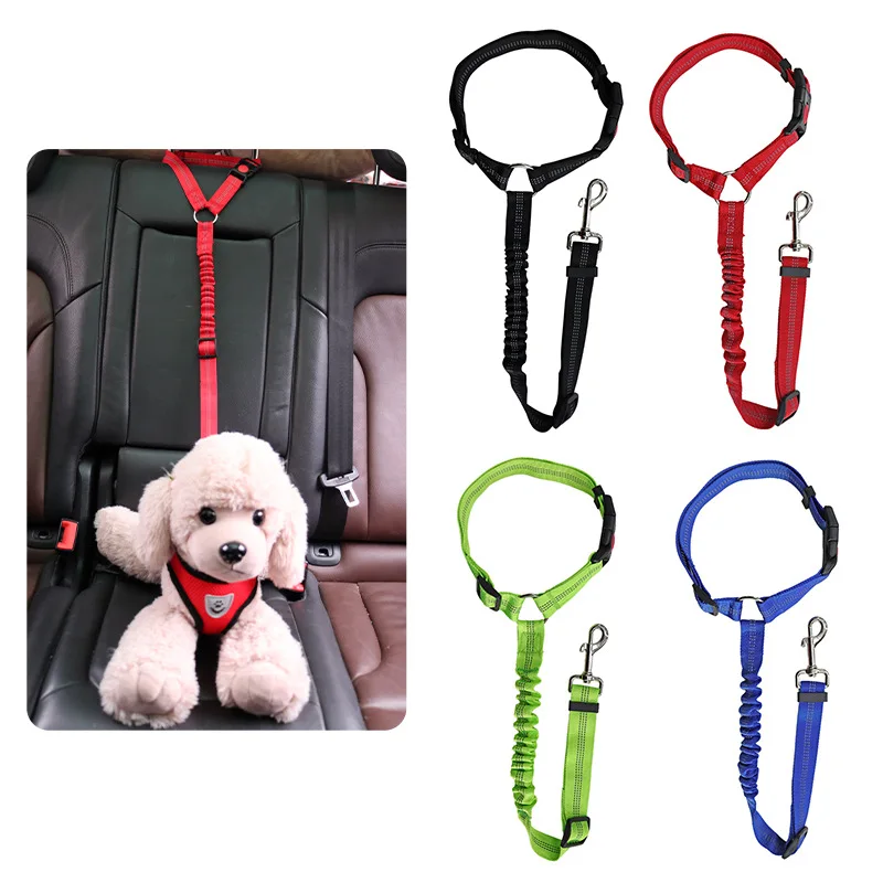 

Pet Cat Dog Car Adjustable Seat Belt Pet Seat Vehicle Puppy Harness Reflective Traction Leashes Nylon Collars Dogs Accessoires