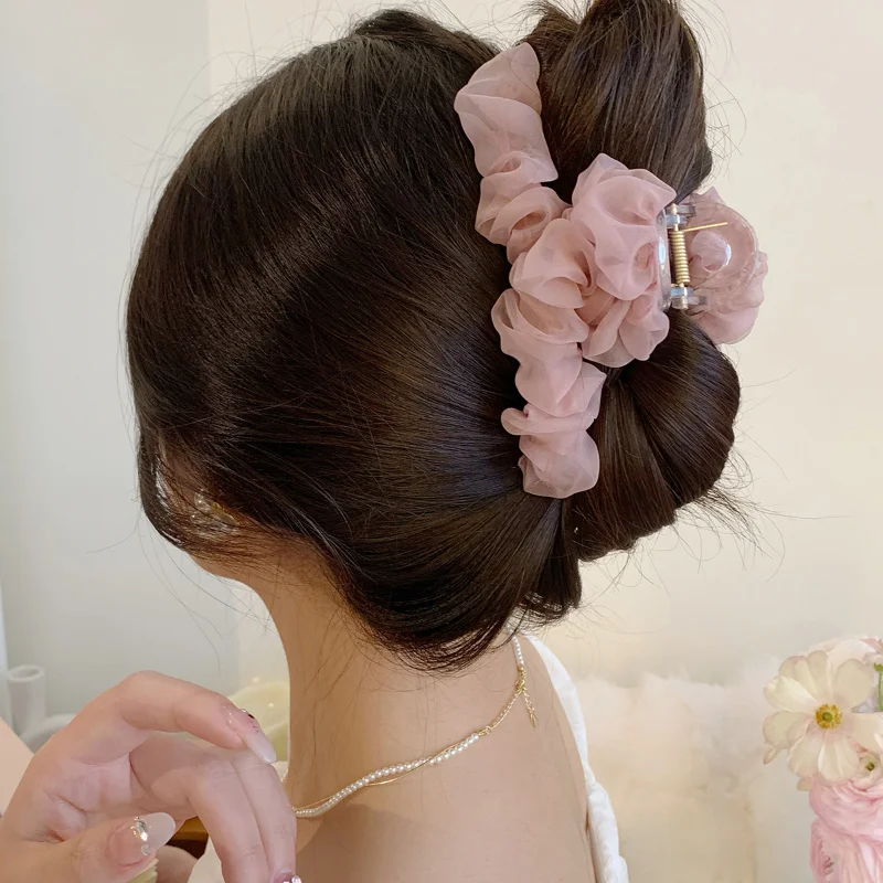 

Elegant Fashion Lace Hair Clip Grip Clip Female Hair Clip Ponytail Braid Coiffure Shark Hair Card Clip Girl New Hair Accessories