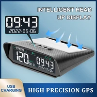 x100 solar car hud head up display usb charging on board computer windshield projector car digital display speedmeter