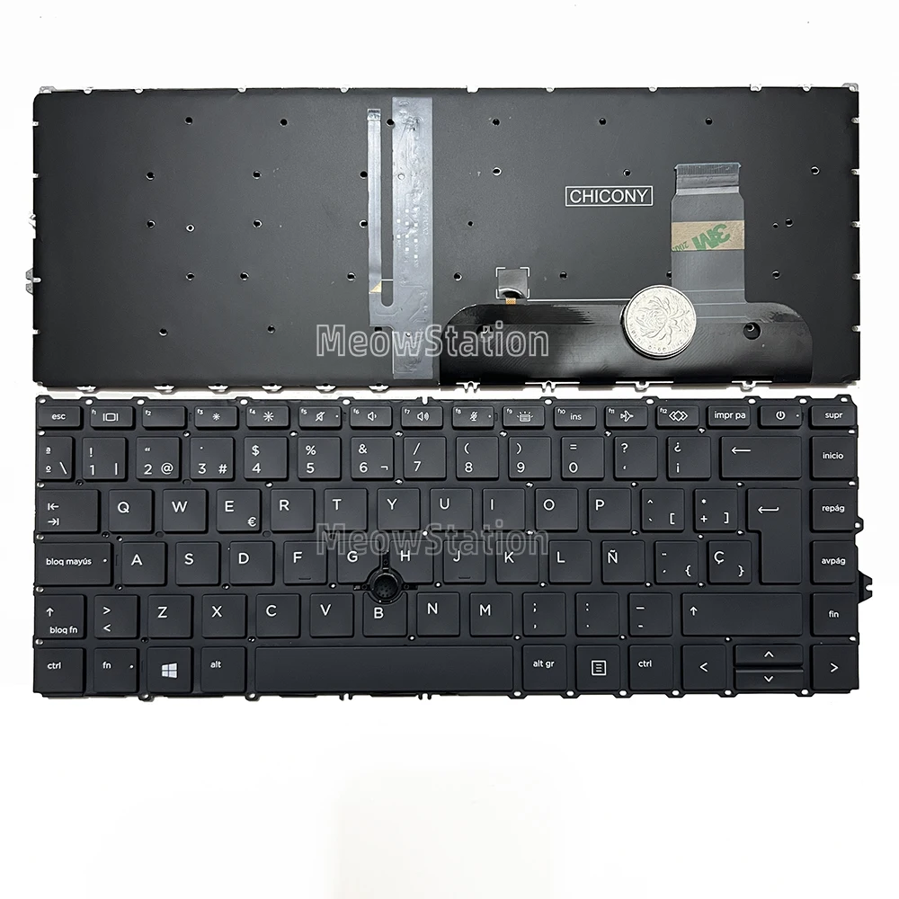 Фото Русская/испанская клавиатура со светодиодной подсветкой для HP ZBook Firefly 14 G7 G8,EliteBook 845 G7,840 G8,840 G7,745 G8,745 G7 №1