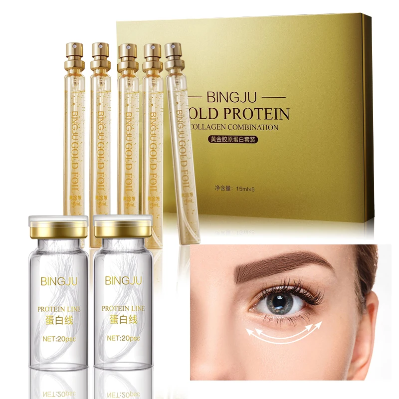 Korean Lifting Threads Collagen Facial Tensioners Threads Face Care Lift Gold Silk Wire Facial Gold Protein Peptide