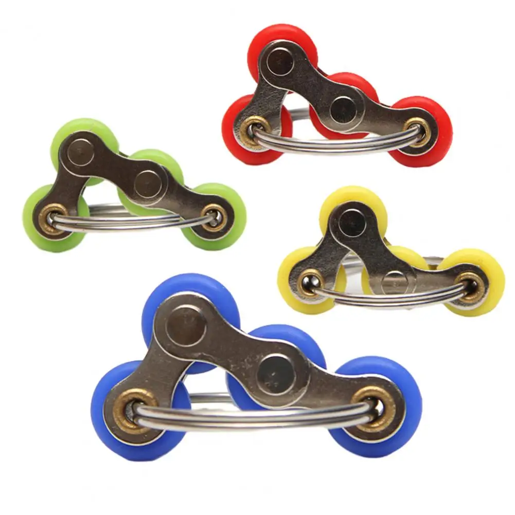 

Keychain Fidget Toy Pocket-sized Plastic Gadget Anti-Anxiety Sensory Toys Teens Adults Fingertip Bike Chain Anti-Stress Toy