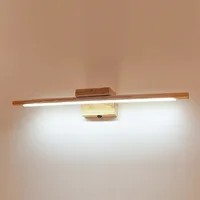 Nordic Solid Wood 	Vanity Lights Japanese Solid Wood Strip 110/220v Mirror Lamp Bathroom Restroom Bedroom LED Mirror Front Lamp