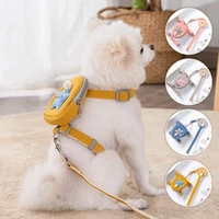 2022 new cute dog leash adjustable backpack harness set for dog cat pet puppy pet supplies large sale
